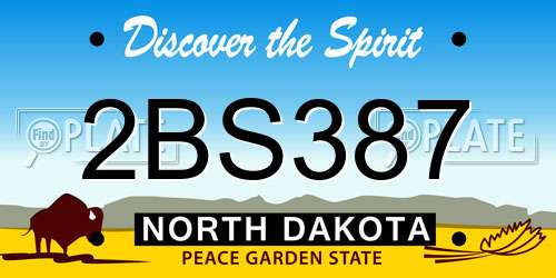 2BS387 North Dakota License Plate