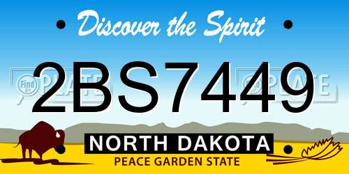 2BS7449 North Dakota License Plate