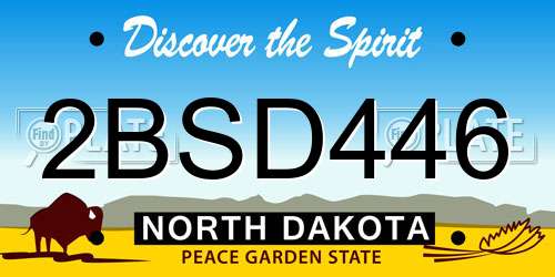 2BSD446 North Dakota License Plate