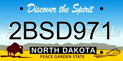 2BSD971 North Dakota License Plate