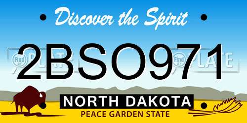 2BSO971 North Dakota License Plate