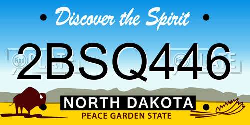 2BSQ446 North Dakota License Plate