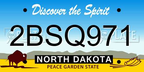 2BSQ971 North Dakota License Plate