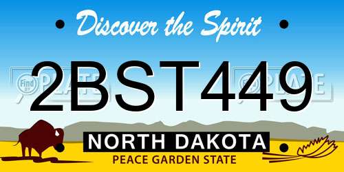 2BST449 North Dakota License Plate