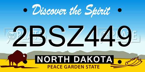 2BSZ449 North Dakota License Plate