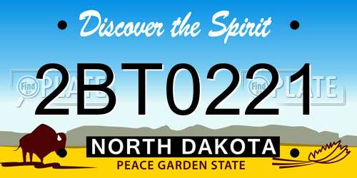 2BT0221 North Dakota License Plate