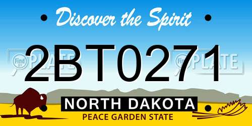 2BT0271 North Dakota License Plate