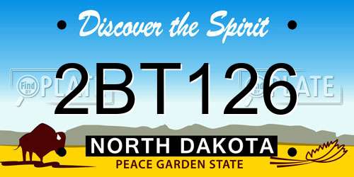 2BT126 North Dakota License Plate