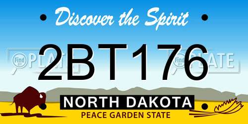 2BT176 North Dakota License Plate