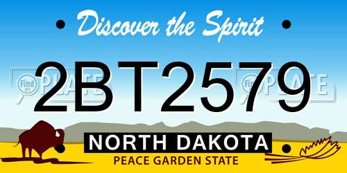 2BT2579 North Dakota License Plate