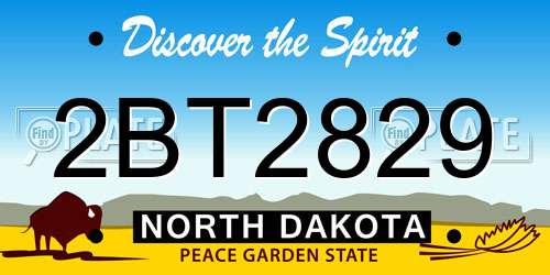 2BT2829 North Dakota License Plate