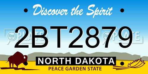 2BT2879 North Dakota License Plate