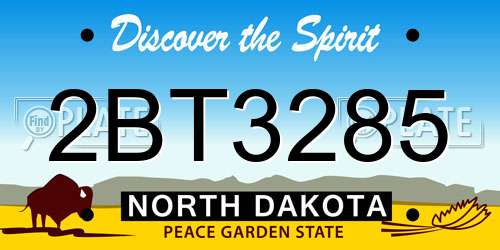 2BT3285 North Dakota License Plate