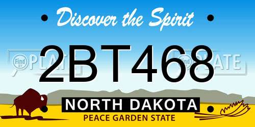 2BT468 North Dakota License Plate