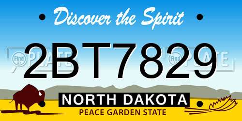 2BT7829 North Dakota License Plate
