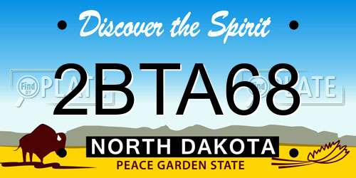 2BTA68 North Dakota License Plate