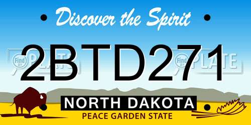 2BTD271 North Dakota License Plate