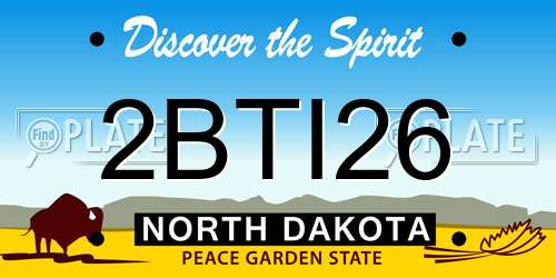 2BTI26 North Dakota License Plate