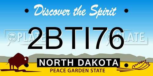 2BTI76 North Dakota License Plate