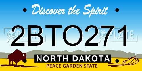 2BTO271 North Dakota License Plate
