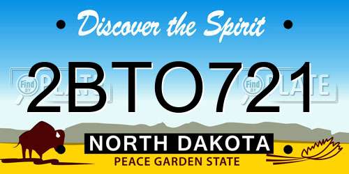 2BTO721 North Dakota License Plate