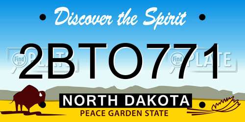 2BTO771 North Dakota License Plate