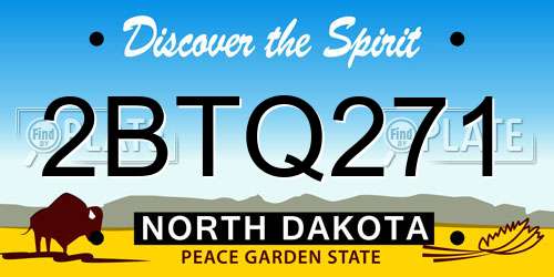 2BTQ271 North Dakota License Plate