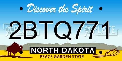 2BTQ771 North Dakota License Plate
