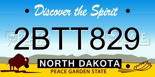 2BTT829 North Dakota License Plate