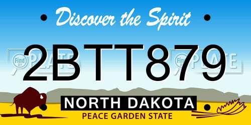 2BTT879 North Dakota License Plate