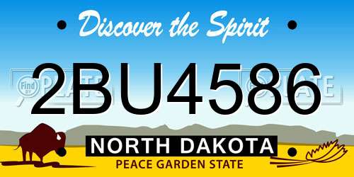 2BU4586 North Dakota License Plate