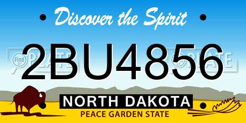 2BU4856 North Dakota License Plate