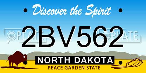 2BV562 North Dakota License Plate