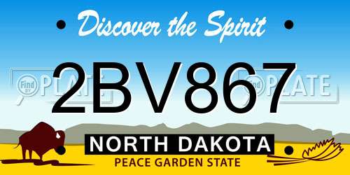 2BV867 North Dakota License Plate