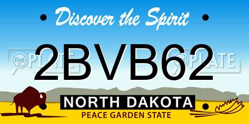 2BVB62 North Dakota License Plate