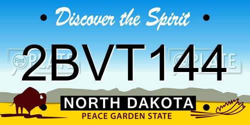 2BVT144 North Dakota License Plate