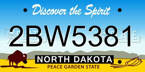 2BW5381 North Dakota License Plate