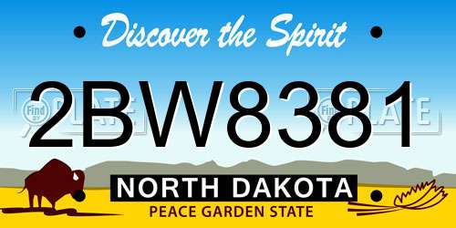 2BW8381 North Dakota License Plate