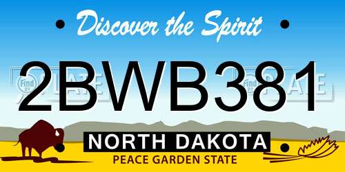 2BWB381 North Dakota License Plate