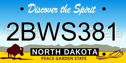 2BWS381 North Dakota License Plate