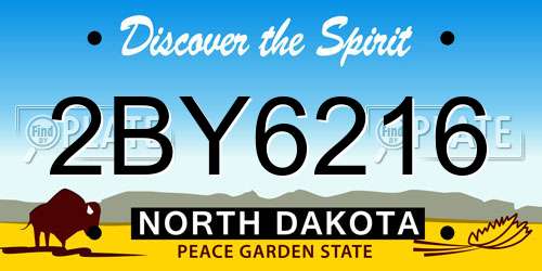 2BY6216 North Dakota License Plate