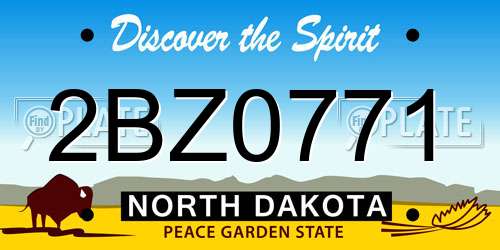 2BZ0771 North Dakota License Plate