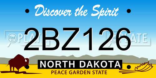 2BZ126 North Dakota License Plate