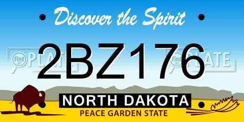 2BZ176 North Dakota License Plate