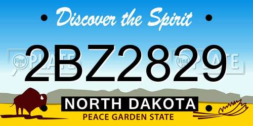 2BZ2829 North Dakota License Plate