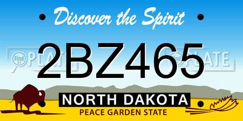 2BZ465 North Dakota License Plate