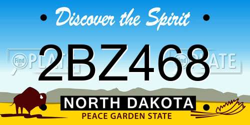 2BZ468 North Dakota License Plate
