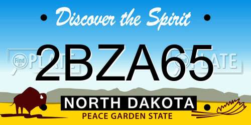 2BZA65 North Dakota License Plate