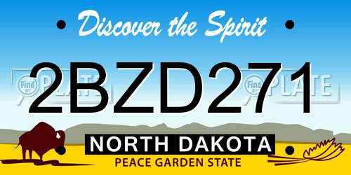 2BZD271 North Dakota License Plate