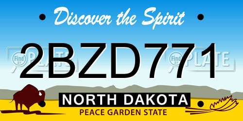 2BZD771 North Dakota License Plate